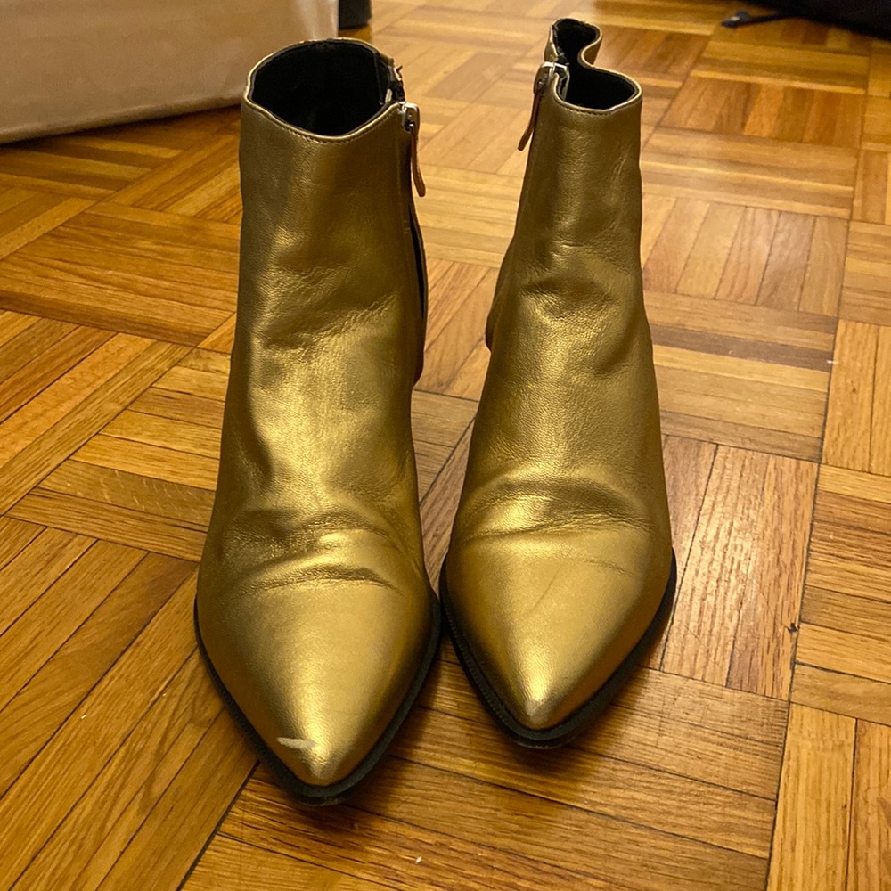 Barbara Bui lather gold boots are worn twice!!